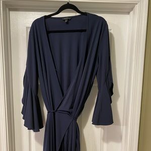 Banana Republic Navy wrap dress with bell sleeves